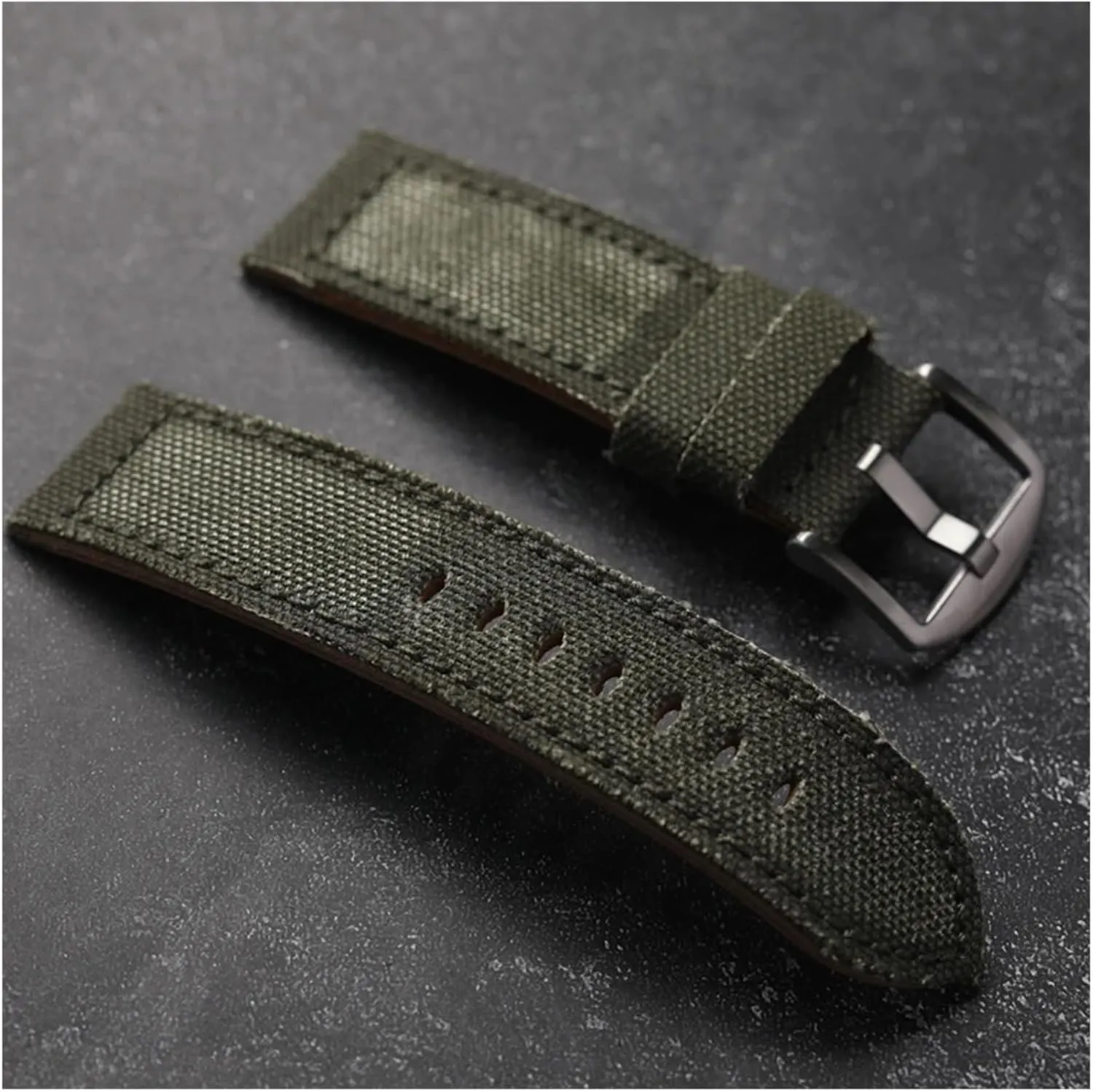 22 23 24MM Green Water diplomat dismiss ballet lust Ghost Men Watch Bracelet Military Watchband Handmade Canvas Laminated Leather Strap Old-Fashioned 20 