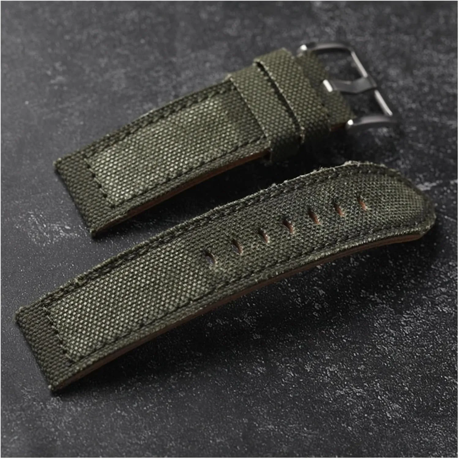 22 23 24MM Green Water diplomat dismiss ballet lust Ghost Men Watch Bracelet Military Watchband Handmade Canvas Laminated Leather Strap Old-Fashioned 20 