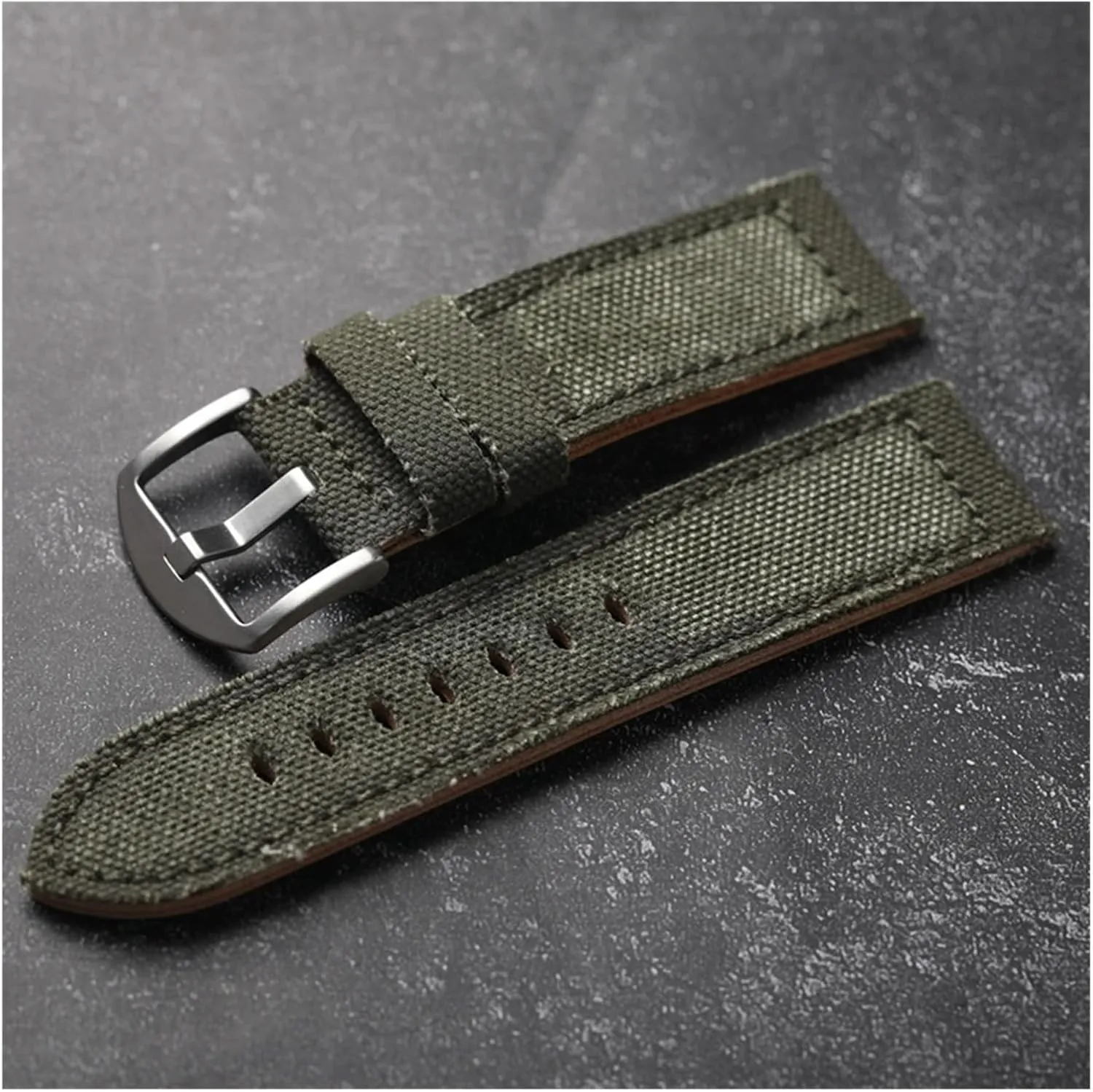 22 23 24MM Green Water diplomat dismiss ballet lust Ghost Men Watch Bracelet Military Watchband Handmade Canvas Laminated Leather Strap Old-Fashioned 20 