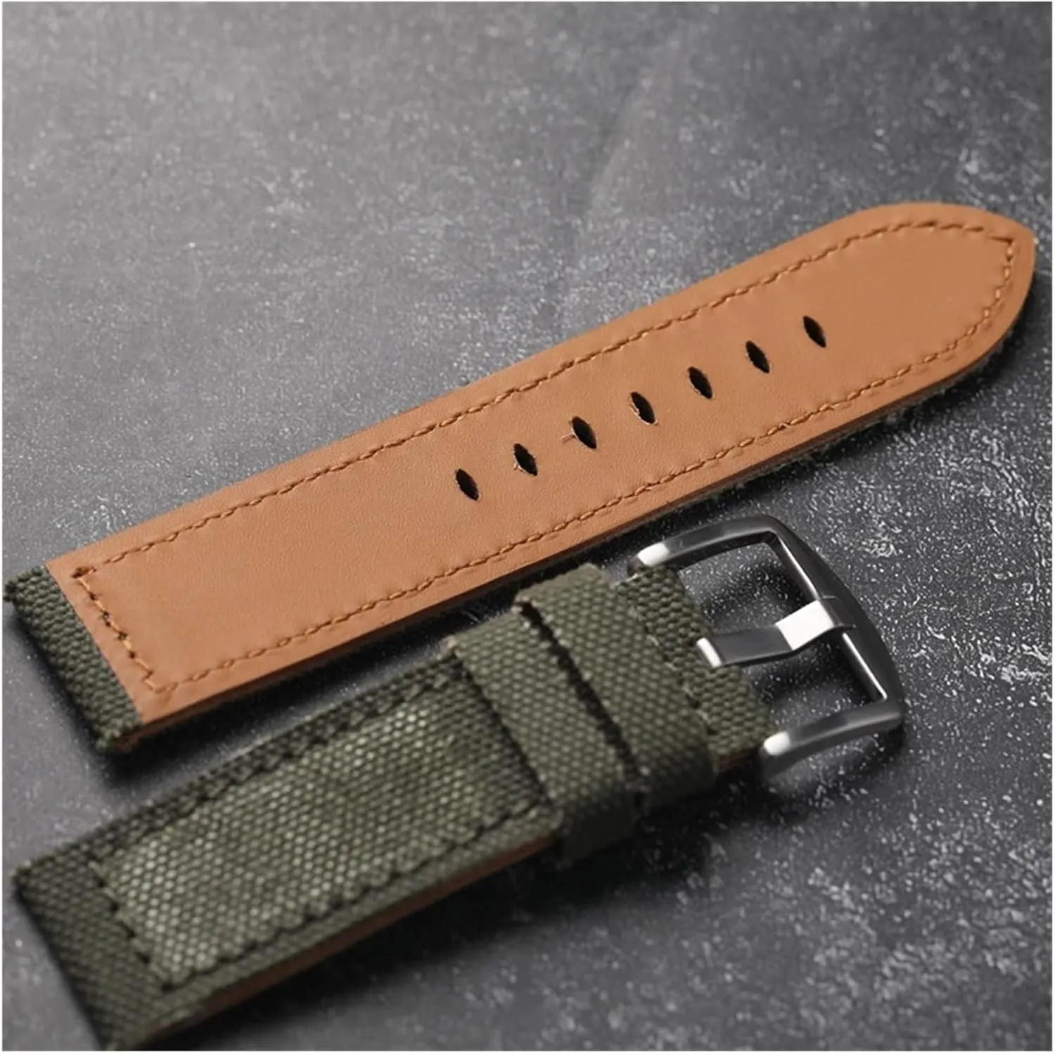 22 23 24MM Green Water diplomat dismiss ballet lust Ghost Men Watch Bracelet Military Watchband Handmade Canvas Laminated Leather Strap Old-Fashioned 20 