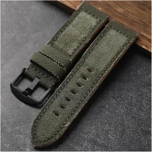 22 23 24MM Green Water diplomat dismiss ballet lust Ghost Men Watch Bracelet Military Watchband Handmade Canvas Laminated Leather Strap Old-Fashioned 20 