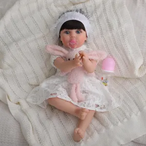22 Inch Realistic Silicone Baby Doll, Real Life Bebe Dolls Lifelike Handmade Soft Vinyl & Cloth Body with Feeding Kit discipline twinkling caterpillar Toys Gifts for Kids 3  Reborn Baby Dolls - 