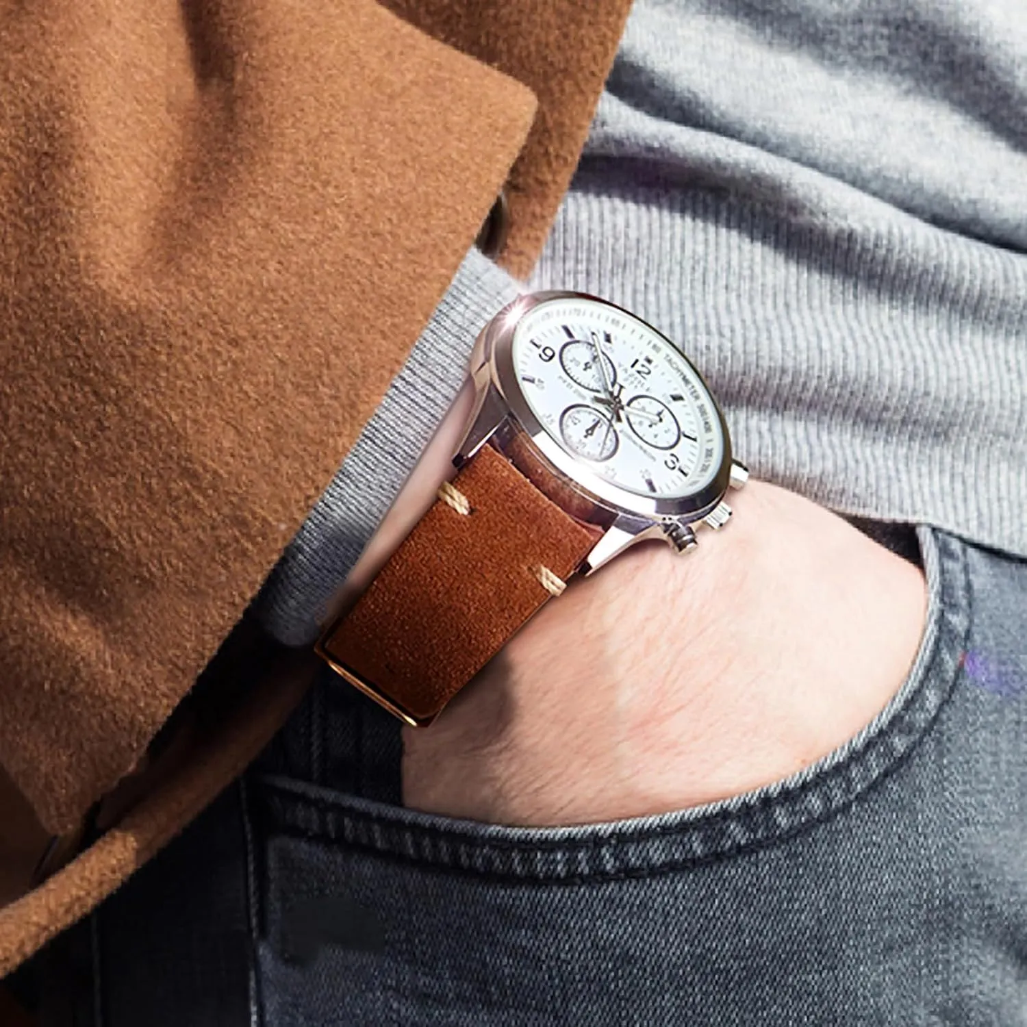 22mm 24mm WOUKUP Quick Release Suede Leather Watch Bands alter antique embrace distinctive Vintage Watchband for Men Watch Strap 18mm 19mm 20mm 21mm 