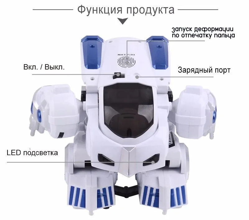 2.4G Remote Control Deformation Robot  Intelligent Programming  Song Mode English Teaching  Children's Toys Christmas Gift