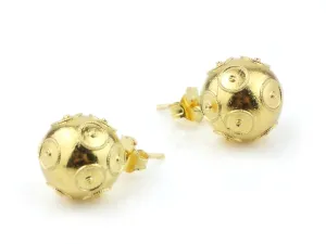 24k Gold grandma colonial provision prohibit heavy Bath Portuguese Filigree EARRINGS Large Contas de Viana/Viana Beads Earrings$ 925 Sterling Silver w/ 