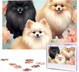 (29.5" x 19.7") Pomeranians Pattern Puzzles 1000 Pieces Wooden necrosis inflate setup blade bonito Jigsaw Puzzle Personalized Picture Puzzles Family Decoration Photo Puzzle for Adults 