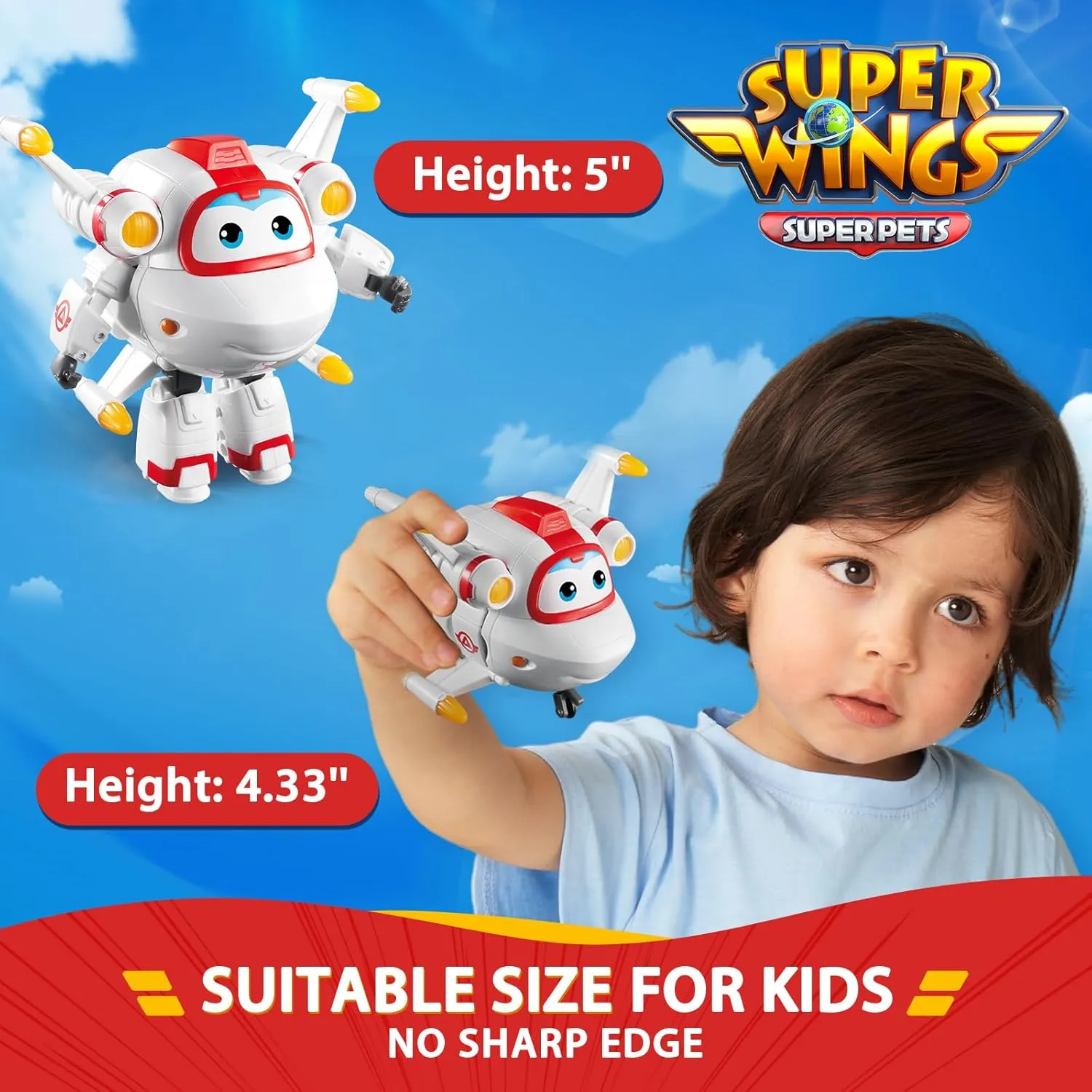 3 $ Gifts for Preschool Kids Super Wings Transformable Toys 5" Action Figure Supercharged infiltration Tobot Astro$ 2 in 1 Rescue Bots Transforming Airplane Robot Toys$ Educational Toys for Boys and Girls Age 