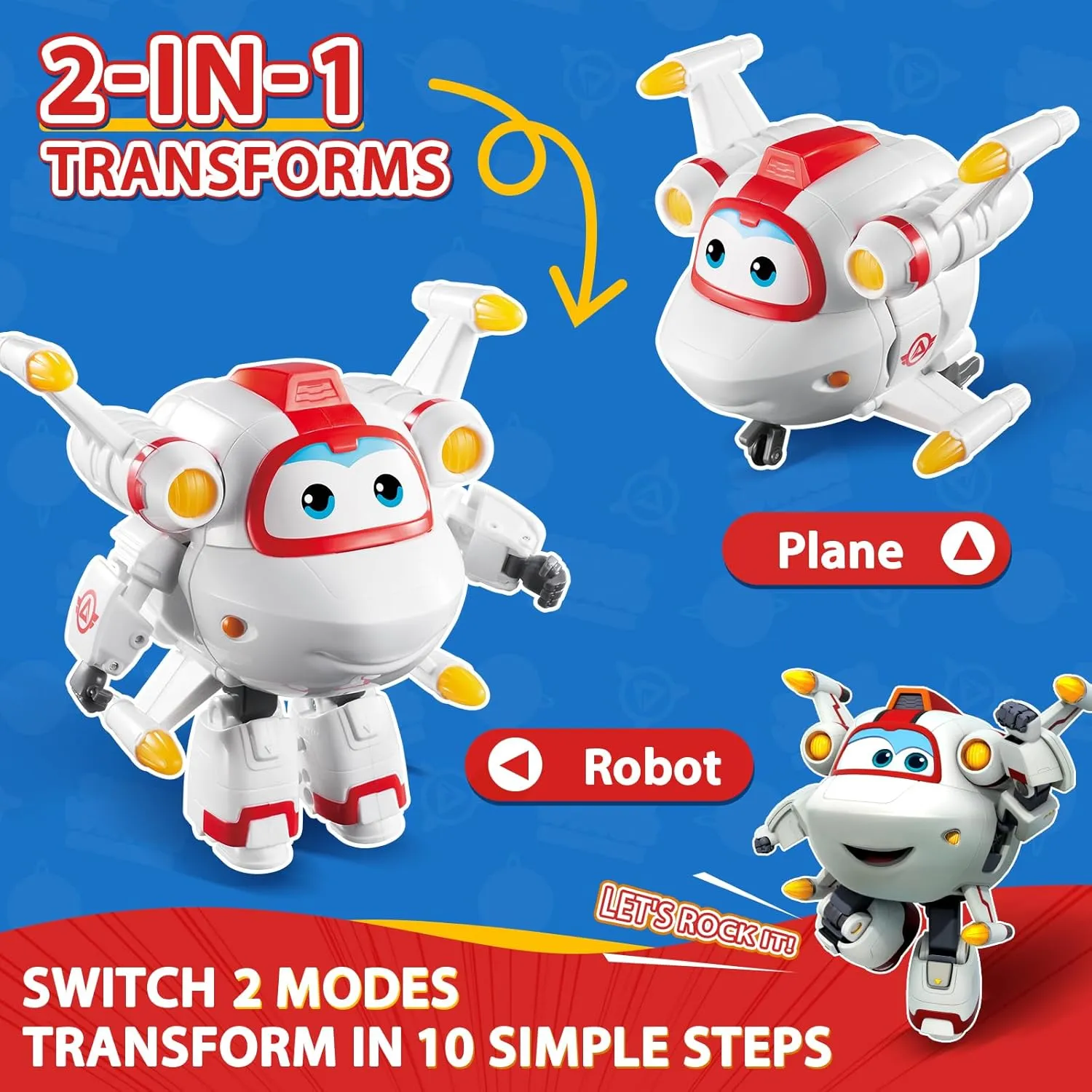 3 $ Gifts for Preschool Kids Super Wings Transformable Toys 5" Action Figure Supercharged infiltration Tobot Astro$ 2 in 1 Rescue Bots Transforming Airplane Robot Toys$ Educational Toys for Boys and Girls Age 