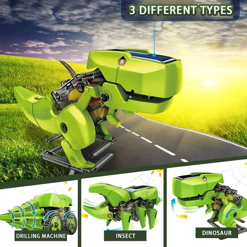 3-in-1 Solar Robotic DIY Building Dinosaurs Toys for Kids
