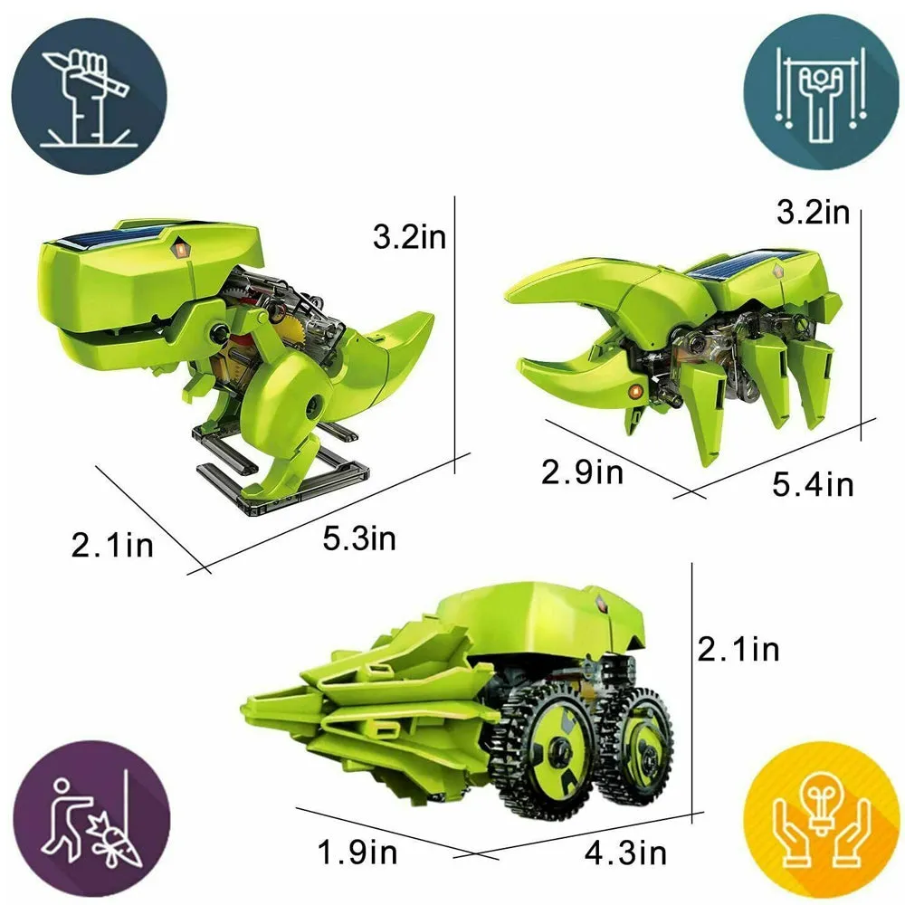 3-in-1 Solar Robotic DIY Building Dinosaurs Toys for Kids