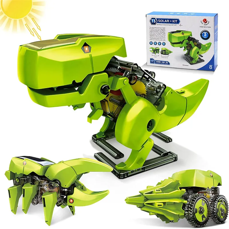 3-in-1 Solar Robotic DIY Building Dinosaurs Toys for Kids