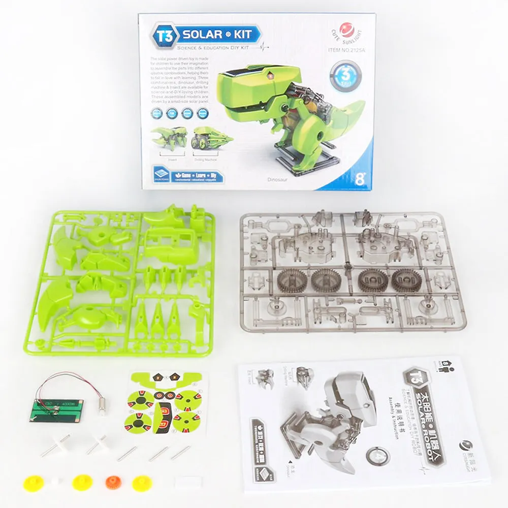 3-in-1 Solar Robotic DIY Building Dinosaurs Toys for Kids
