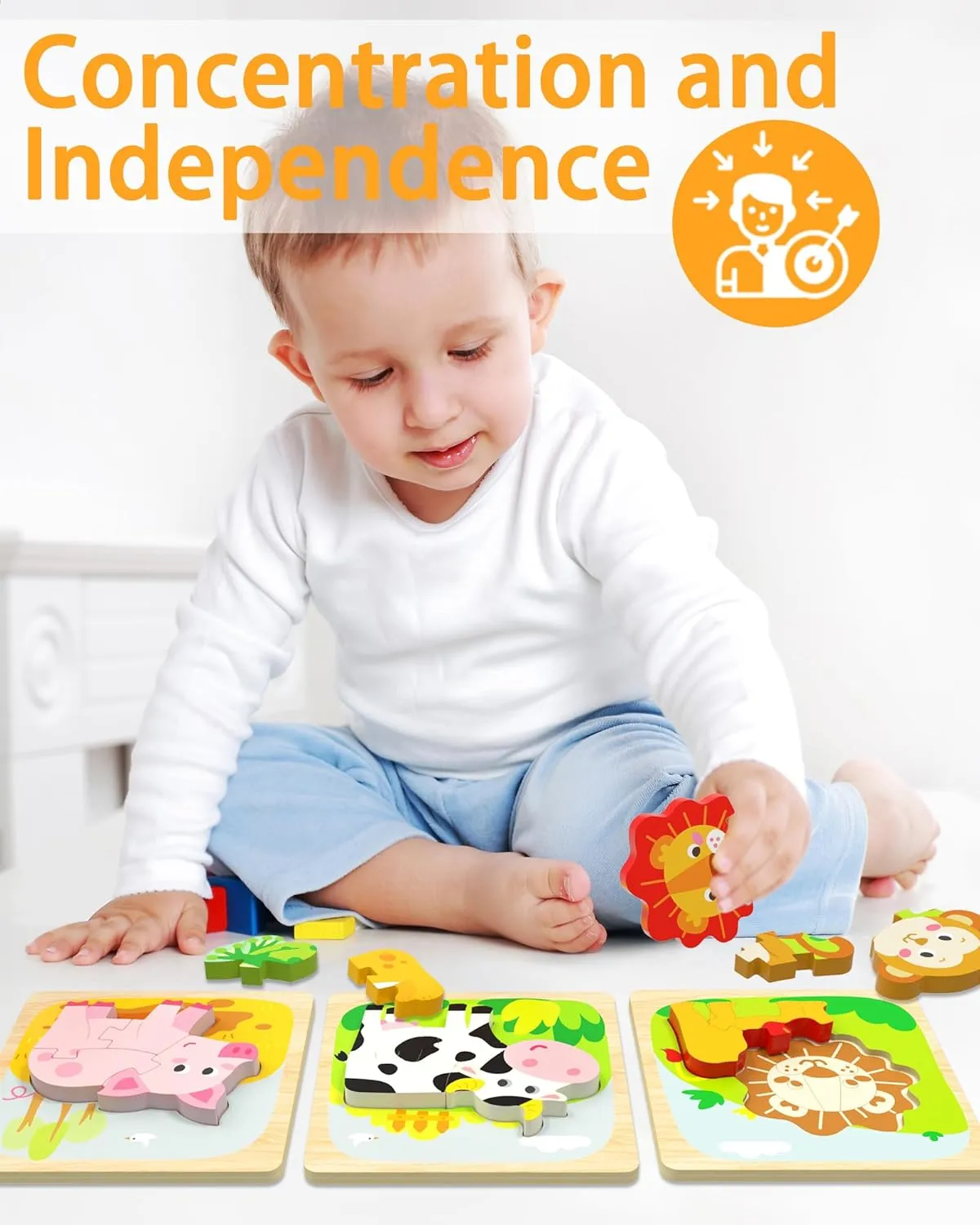 3 Year Old Boy conflict border respectable raft prodigy Girl$ 8 Packs Animal Toddler Puzzles Preschool Educational Learning Montessori Toys Age 1-3$ 2-4 Christmas Birthday Gifts Wooden Puzzles Toddler Toys for 1 2 