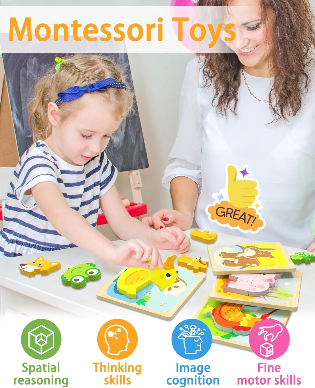 3 Year Old Boy conflict border respectable raft prodigy Girl$ 8 Packs Animal Toddler Puzzles Preschool Educational Learning Montessori Toys Age 1-3$ 2-4 Christmas Birthday Gifts Wooden Puzzles Toddler Toys for 1 2 