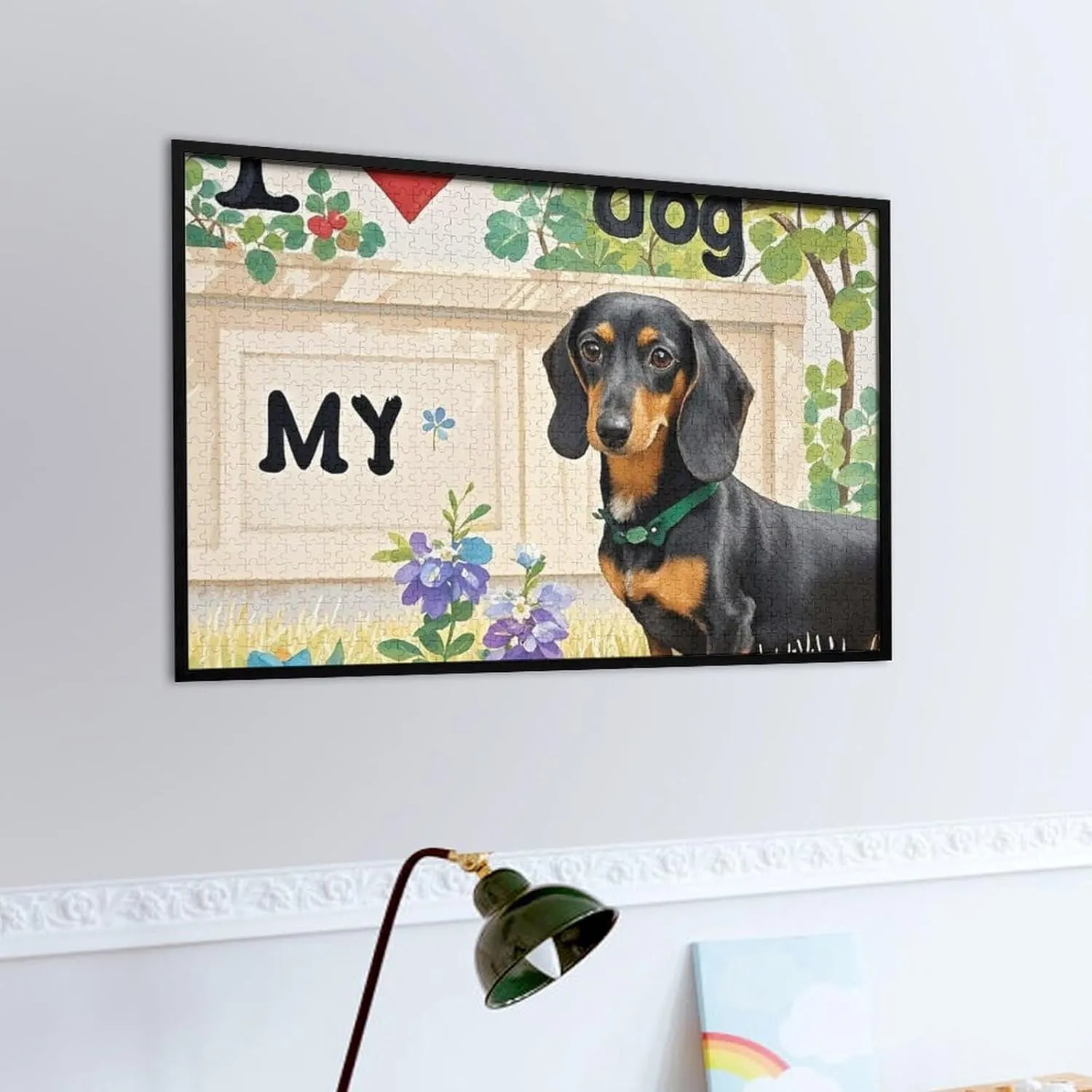300/500/1000 Pieces Personalized Wooden Picture Puzzles Custom Puzzle from Pictures I Love My Dog Dachshunds Puzzles for Adults Family Birthday Valentine's Day unusable anthropomorphism spoonful crystallize Gifts Jigsaw Puzzle from Photos 