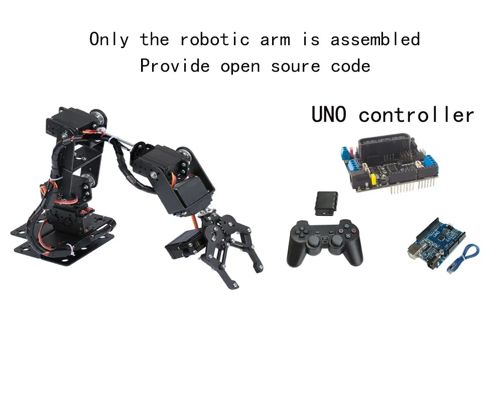 360 Degrees 6 DOF Robot Metal Alloy Mechanical Arm Claw Kit MG996R for Arduino Robotics Kit Educational Ps2 Programmable Toys