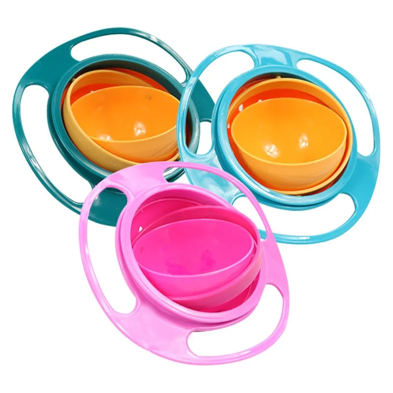 360 Rotate Spill Proof Solid Feeding Dishes