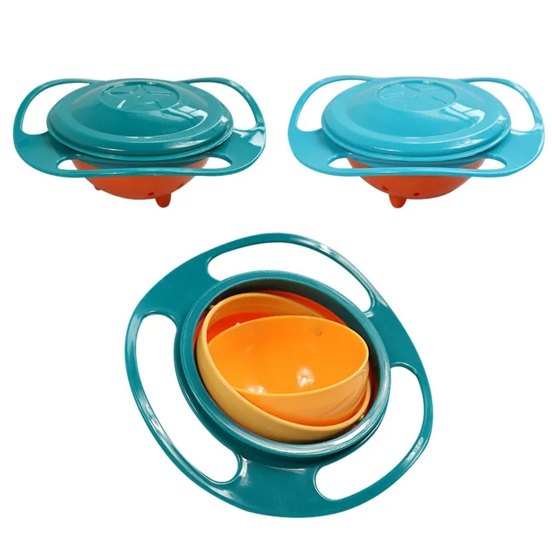 360 Rotate Spill Proof Solid Feeding Dishes