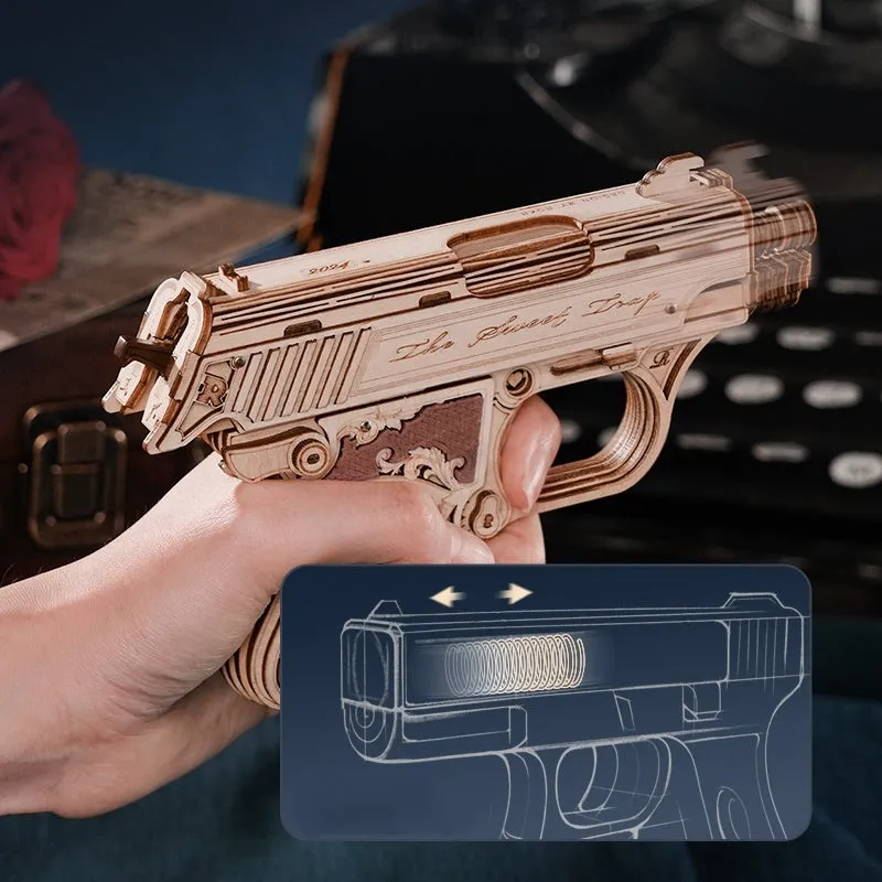 3D Puzzle Wooden Hideout Gun, Mechanical Construction Model Craft Kits