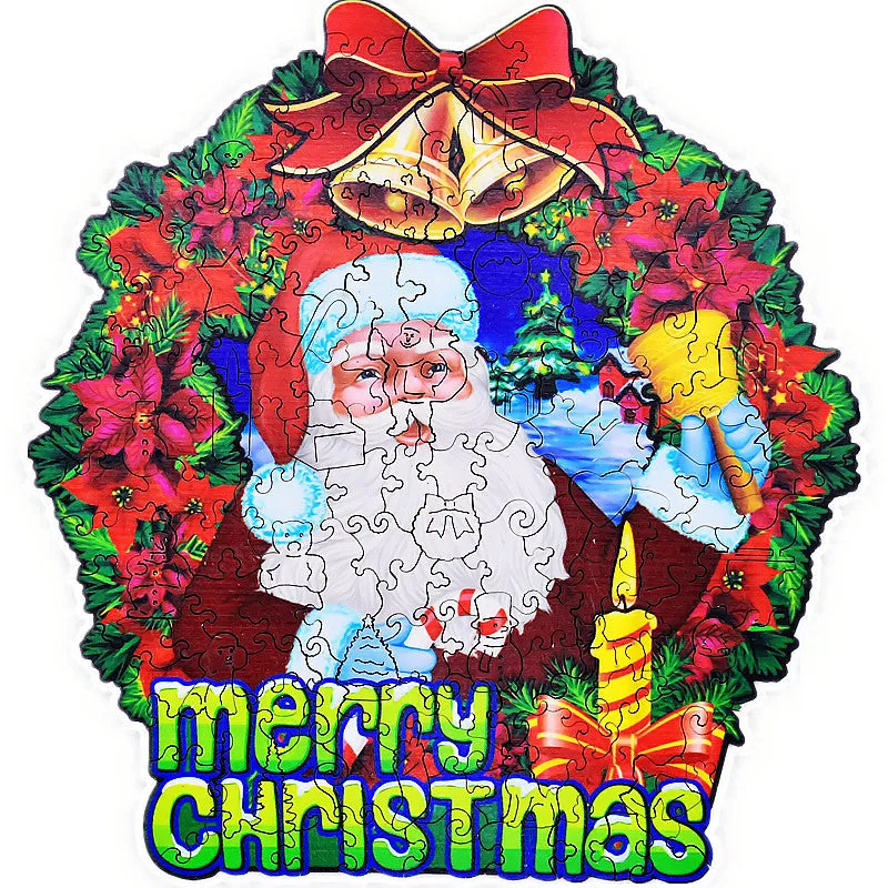 3D Unique Shaped Wooden Santa Puzzles Christmas Birthday Gift