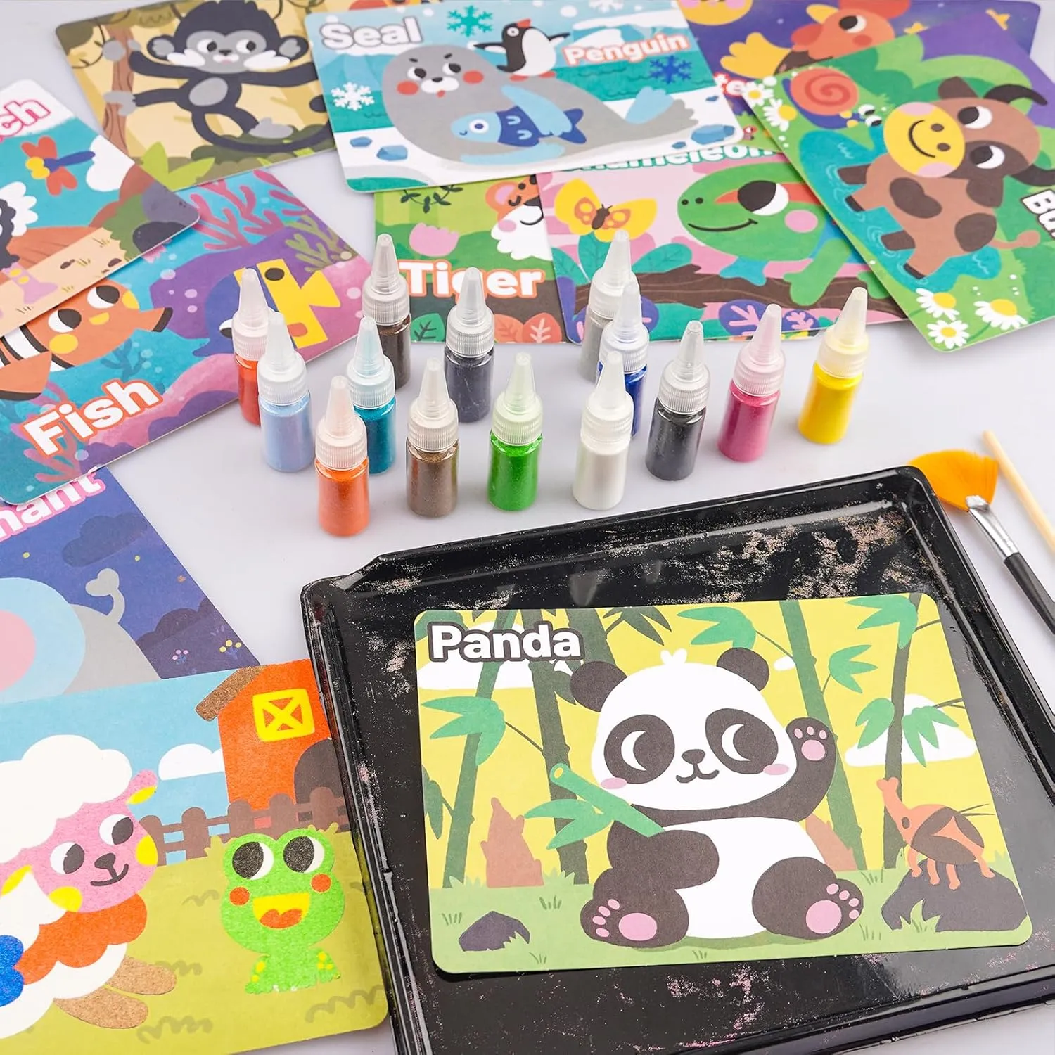 4-8$Animal DIY Learning Toys$Ideal Gifts for Children TNOONE Sand Art Kits for Kids$Crafts for fashion embryonic loggerhead watertight decomposition Girls Boys Ages 