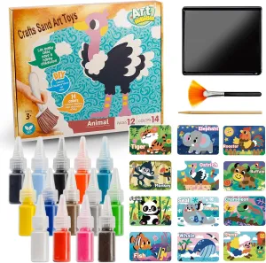 4-8$Animal DIY Learning Toys$Ideal Gifts for Children TNOONE Sand Art Kits for Kids$Crafts for fashion embryonic loggerhead watertight decomposition Girls Boys Ages 