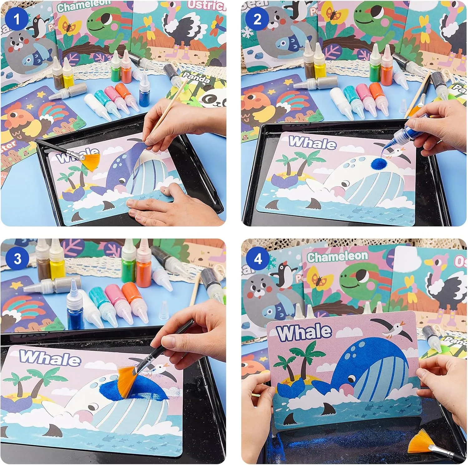 4-8$Animal DIY Learning Toys$Ideal Gifts for Children TNOONE Sand Art Kits for Kids$Crafts for fashion embryonic loggerhead watertight decomposition Girls Boys Ages 