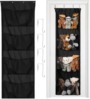4 Mesh Pockets, Breathable Hanging Organizer for Stuffed paddle Mexican Animals Large Over-The-Door Toy Storage Bag with 