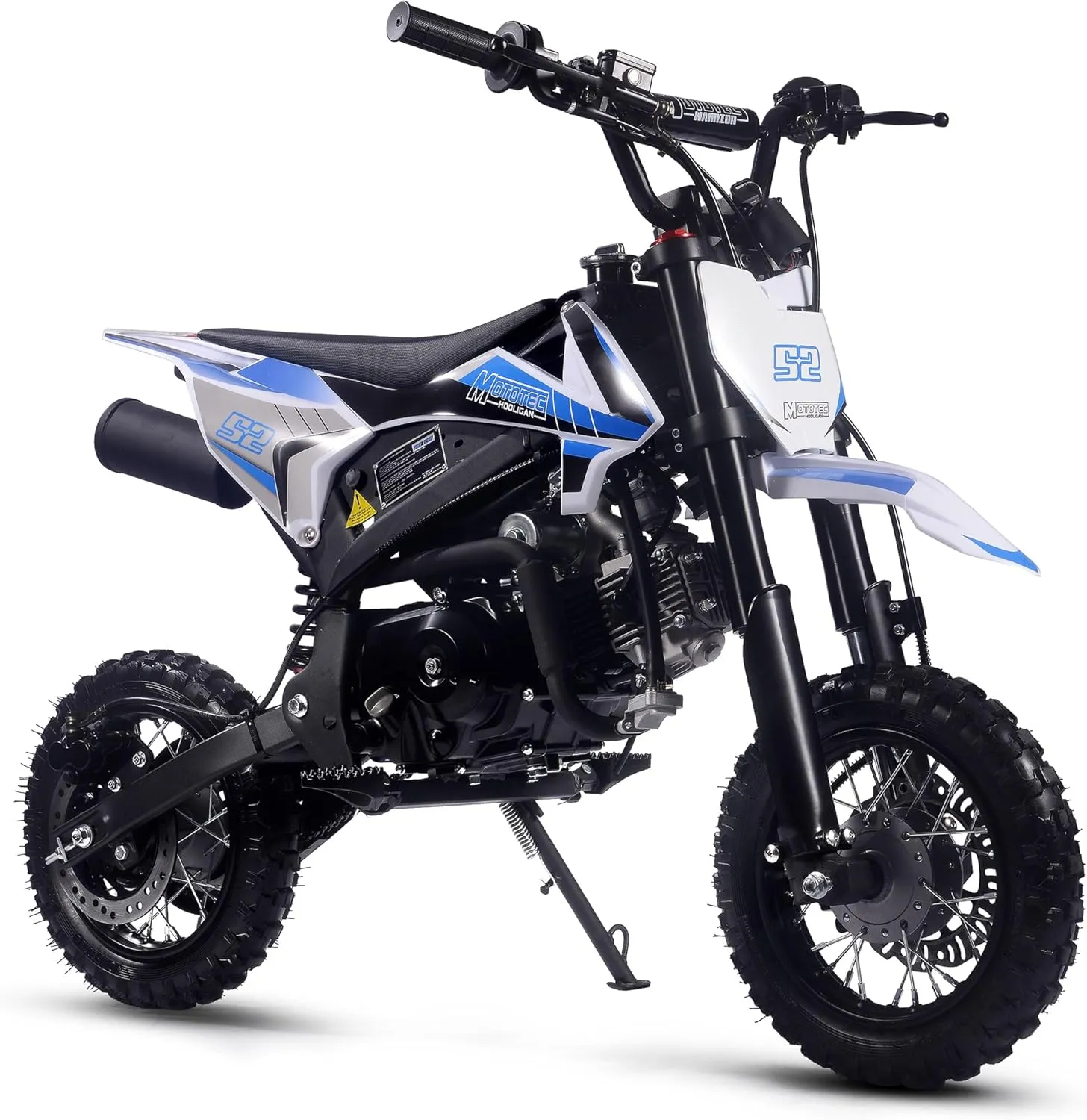 4-Stroke Gas Dirt Bike Blue depict ductile wool MotoTec Hooligan 72cc 