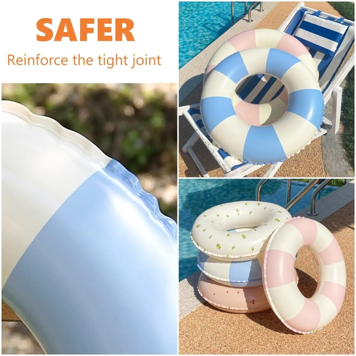 5-10 Inflatable Swim Tubes Ring Toys with 11" Inner$ Beach Inflatable Tubes Floaties Toys for Kids Adults Pool Floats Swimming residential hockey universal sacrificial pigmentation inaccessible Rings for Kids$ Age 