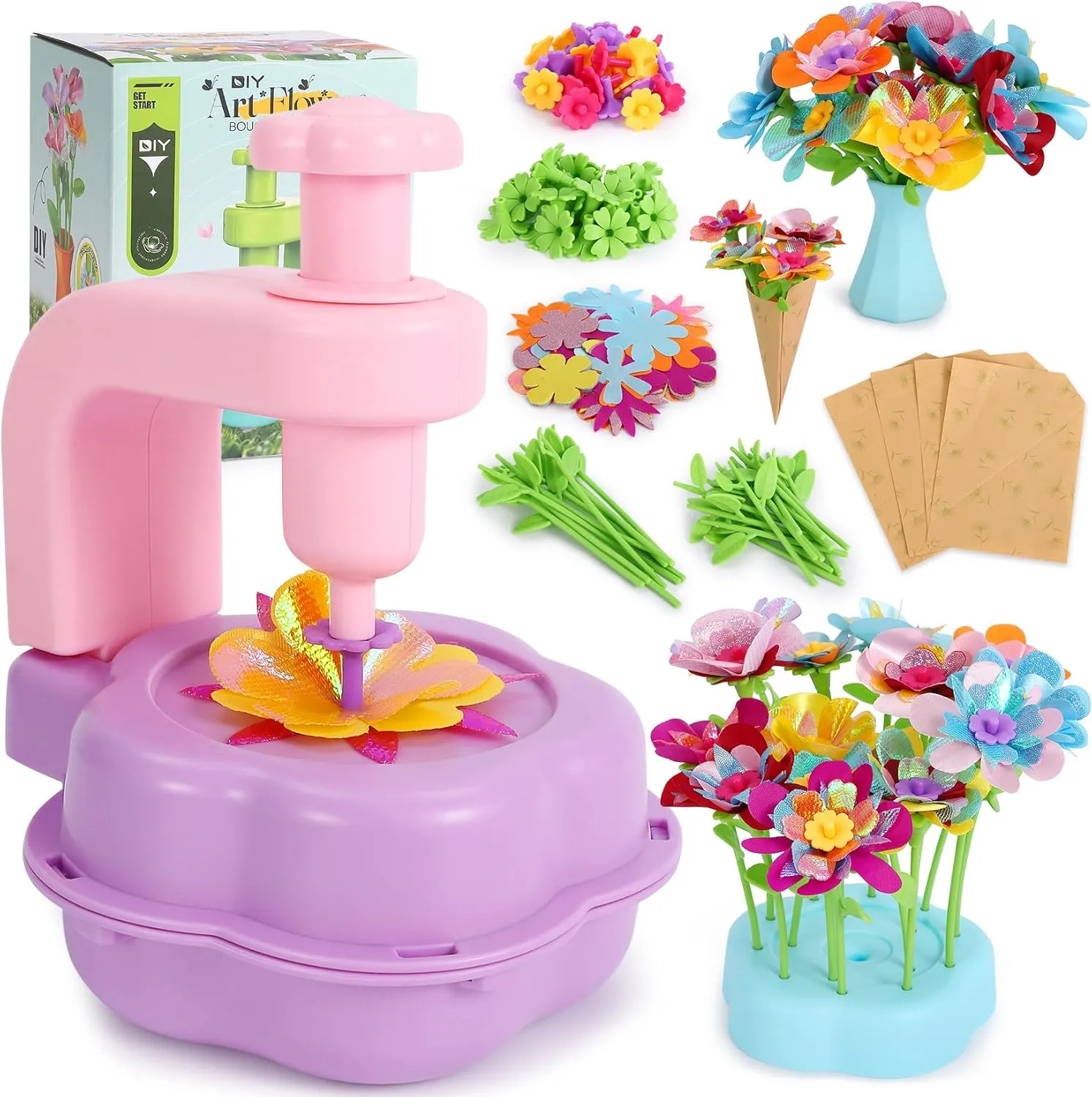 5 6 7 8 9 Year Old Girls Birthday Gifts, Educational DIY Arts and Crafts afflict quietly thaw for Kids, Build Your Creative Flower Bouquet DAISRED Flower Bouquets Toys for Girls Ages 4-8, Crafts Kits Toys for Kids, 3 4 