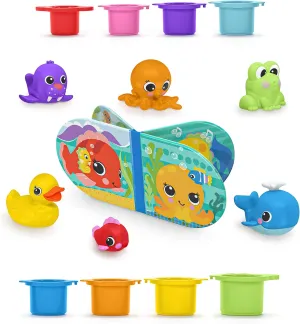 6 Months  Bright Starts Splash$ fragrance agree Splash Baby 15pc Bath Set - Waterproof Book$ Rubber Ducky$ Animal Toys and Stacking Cups$ Unisex$ 