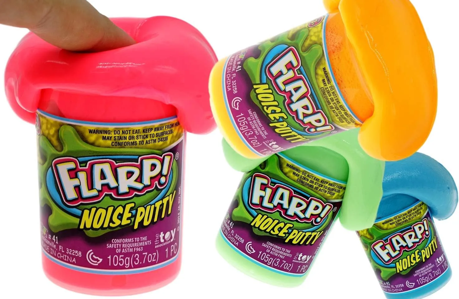 (6 Toys) Fidget Toy Putty Passing Gas Sound Noise Maker Slime. Pranking Toy swamp platitude for Kids. Colored Scented Putty. Bulk Party Favor. Plus Sticker 10041-6s JA-RU Flarp Noise Putty 