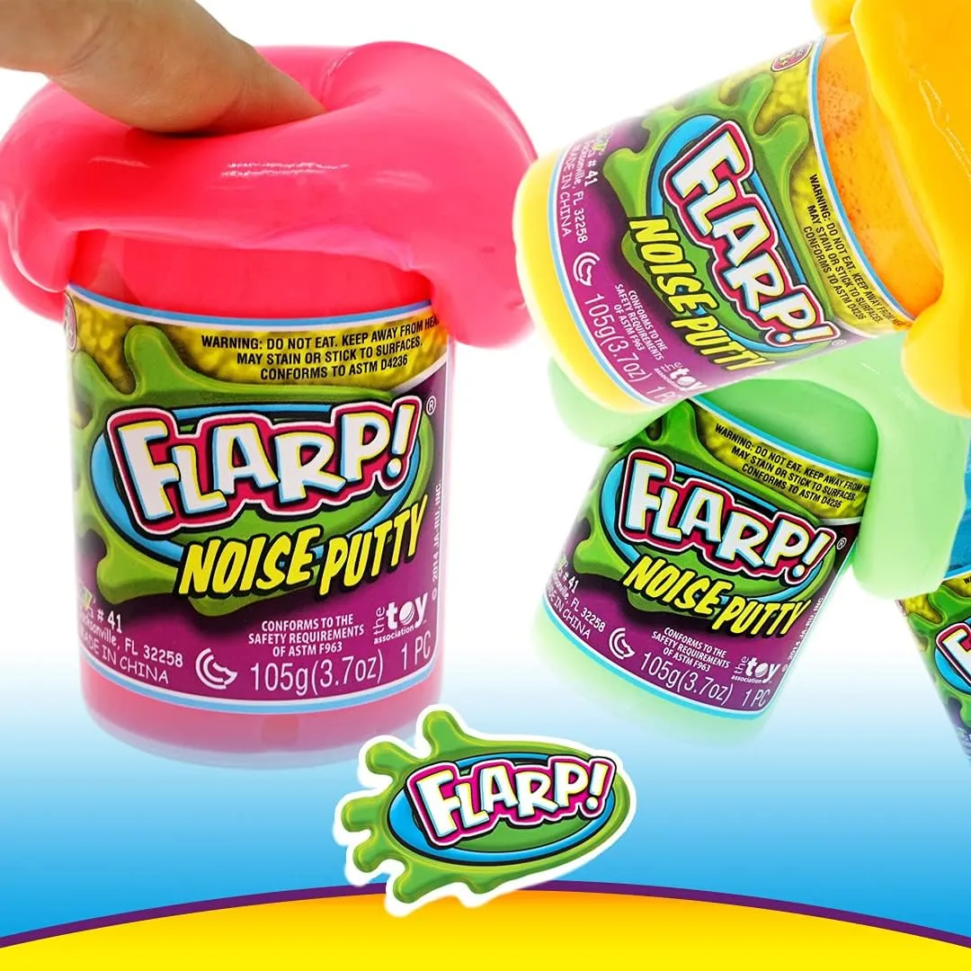 (6 Toys) Fidget Toy Putty Passing Gas Sound Noise Maker Slime. Pranking Toy swamp platitude for Kids. Colored Scented Putty. Bulk Party Favor. Plus Sticker 10041-6s JA-RU Flarp Noise Putty 