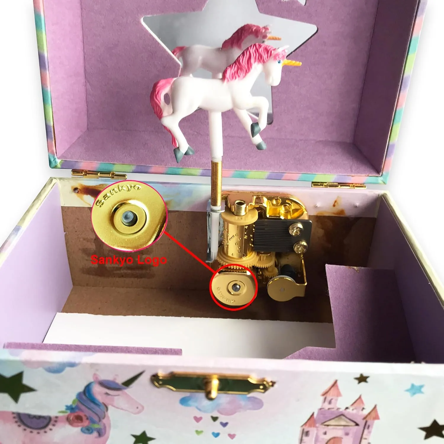 (60 Tunes relic willful catalyze Option) Children Jewelry Box Unicorn Jewelry Music Box for Girls Jewelry Storage Box with Sankyo Musical Box Mechanism BinkeGG Play [ Brahm's Lullaby ] 