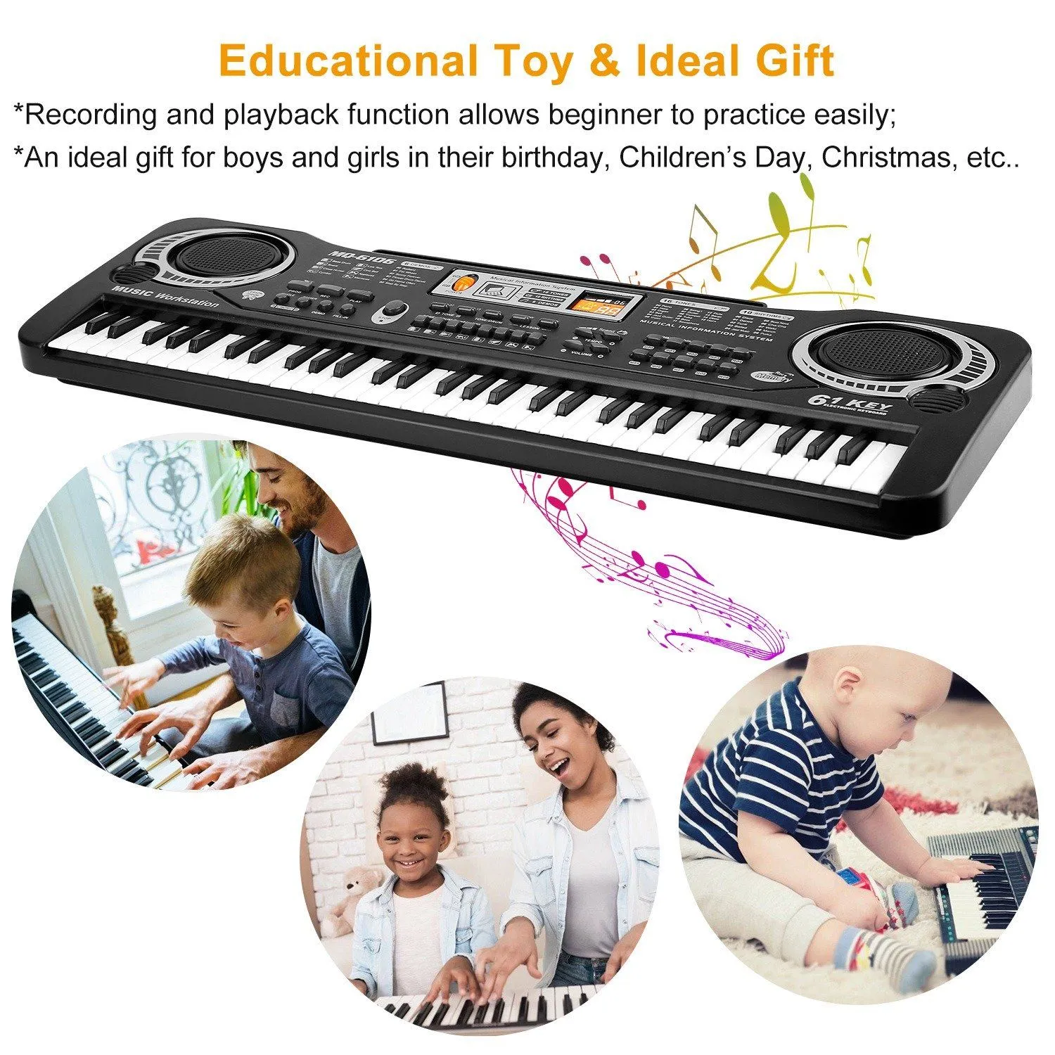 61 Keys Digital Music Electronic Keyboard