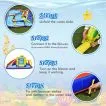 7-in-1 Inflatable Bounce Castle with Curved Water Slide (without Blower)