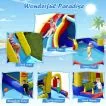 7-in-1 Inflatable Bounce Castle with Curved Water Slide (without Blower)