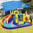 7-in-1 Inflatable Bounce Castle with Curved Water Slide (without Blower)