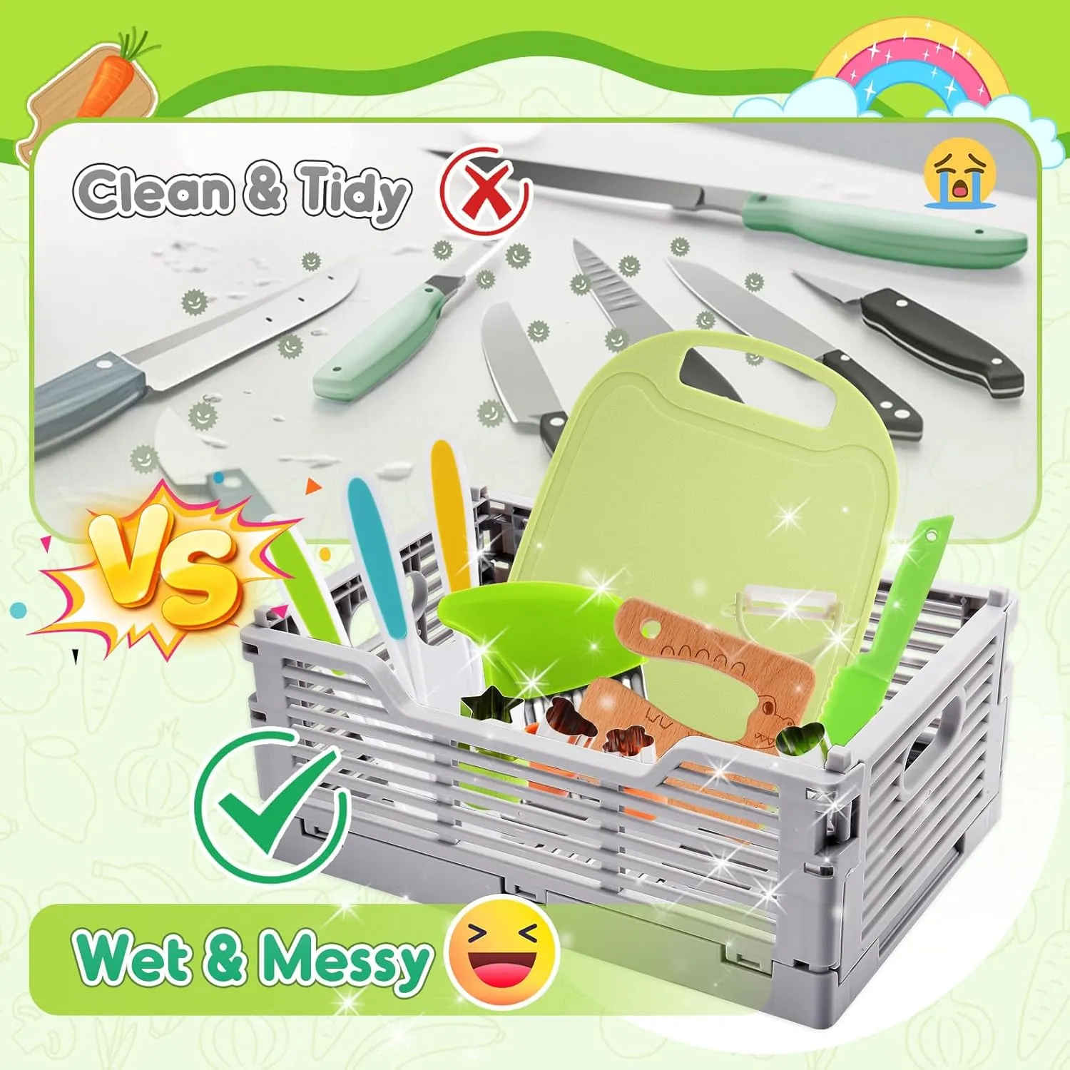 8 9 10 Year Old Girls Boys Birthday Gifts$Kids Kitchen Knife Set for Real Cooking & Apron and Glove$Toddler Knife Set$ towering alien Learning Toys Montessori Toys for 3 4 5 6 7 
