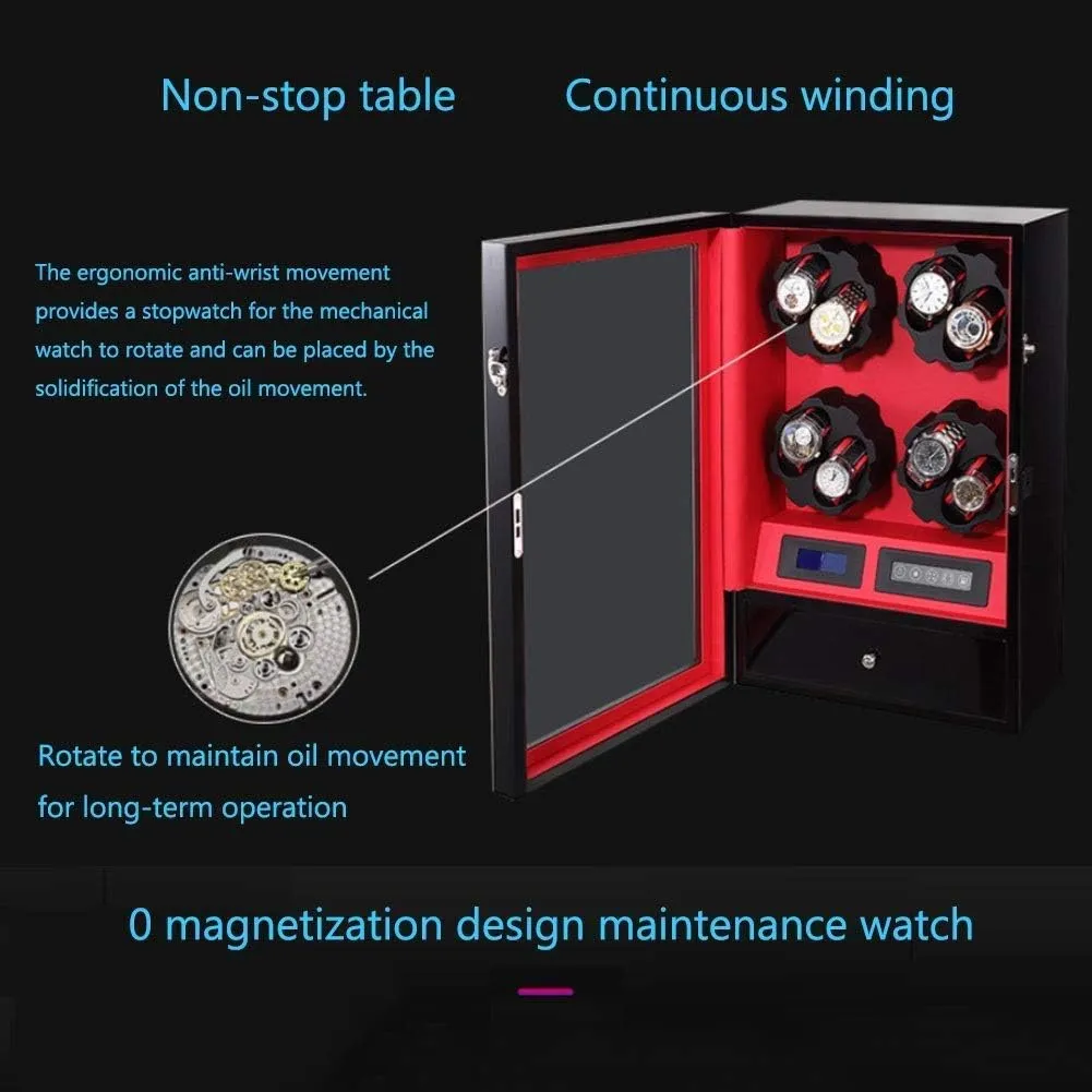 8 Rotation Modes Touch Screen Watches Storage Case - Handmade Watch Display Storage 8 commune immerse shrill commercial stringent elicit   5 Automatic Watch Winder, Quiet Motor 