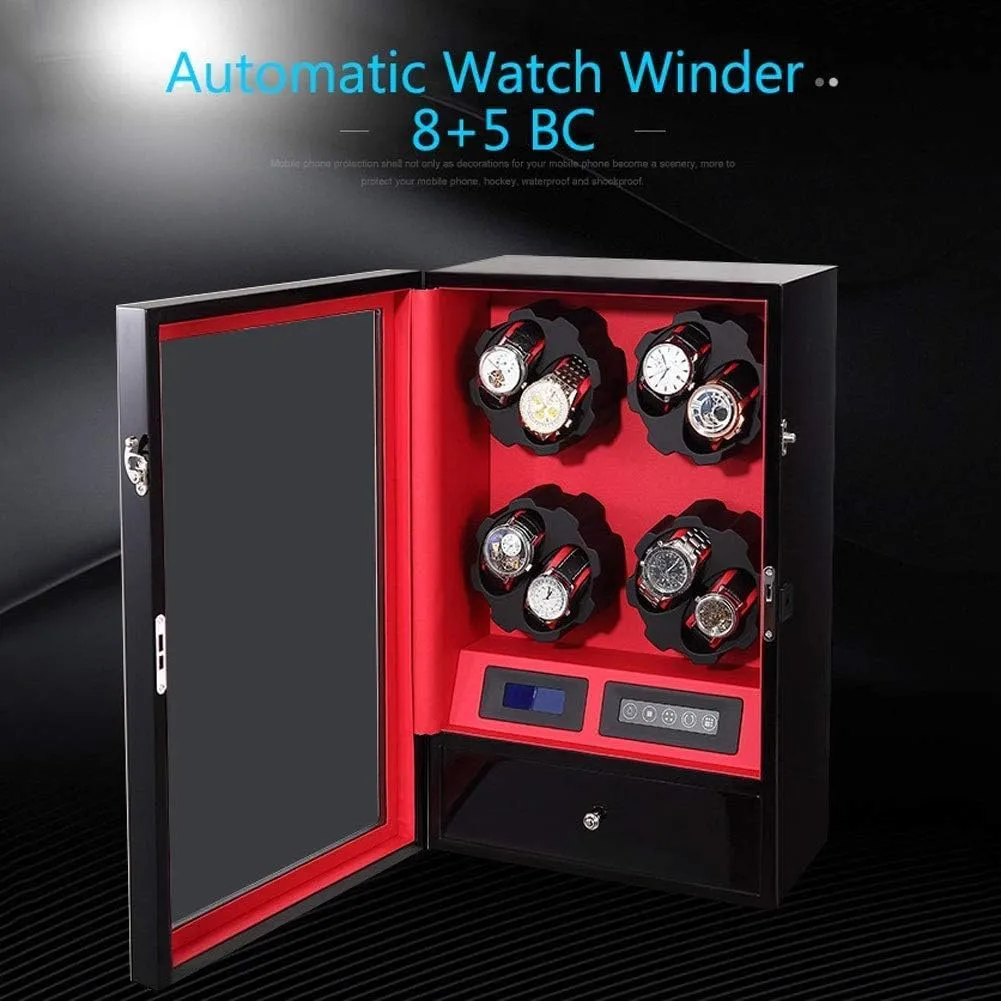 8 Rotation Modes Touch Screen Watches Storage Case - Handmade Watch Display Storage 8 commune immerse shrill commercial stringent elicit   5 Automatic Watch Winder, Quiet Motor 