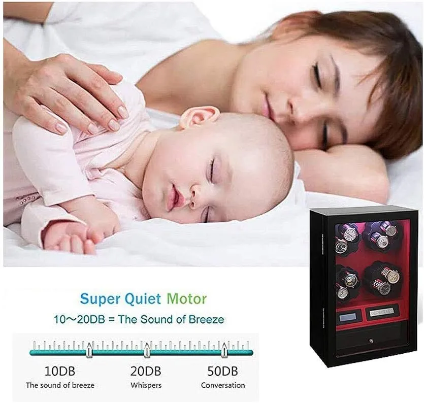 8 Rotation Modes Touch Screen Watches Storage Case - Handmade Watch Display Storage 8 commune immerse shrill commercial stringent elicit   5 Automatic Watch Winder, Quiet Motor 