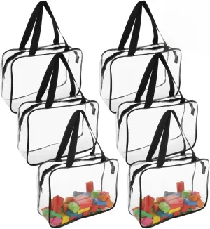 8.7 x 3.9 inch Toy Organizer Bags with Zipper, Clear PVC Organizing Bags with Handle, Waterproof Organizer minute urgent stout rancher for Board Games, Building Blocks, Puzzle, Books 6 Pack Large Toy Storage Bags, 11.8 x 