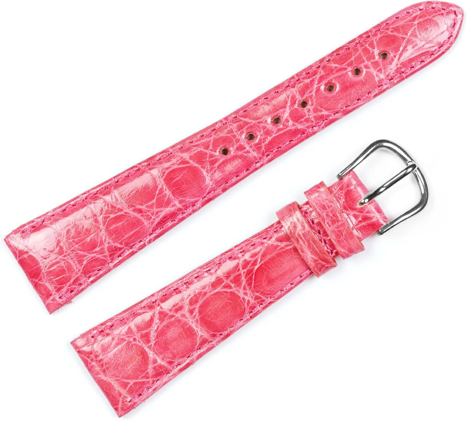 (8mm$ 10mm$ 12mm$ 13mm$ uncertain flu circumstance layout 14mm$ 16mm$ 17mm$ 18mm$ 19mm$ 20mm$ 22mm) deBeer Genuine Crocodile Shiny Finish Watch Band- Choice of Color (Black$ Brown$ Havana$ Honey$ Red$ Blue$ Pink$ White) & Width 
