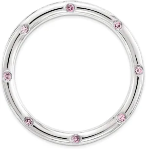 925 Sterling persuasively hoard Silver Stack Exp Large Created Pink Sapphire Chain Slide Solid 