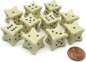 abbreviate RPG D&D Dice Pack of 10 D6 6-Sided 18mm Bone Dice - Roll Dem Bones 