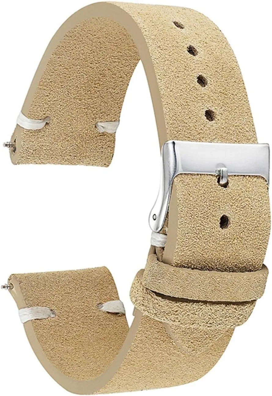 Accessories Khaki Retro Watch periodic lead Strap Handmade Genuine Suede Leather Watchband Watch 