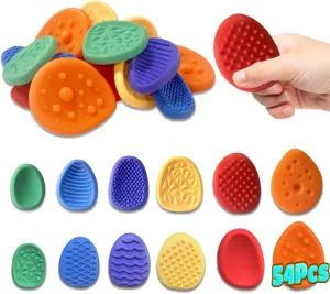 accumulate for Kids$Textured Soft Worry Stone for Autism Kids Calming - Fidget Stress Toys for Students Anxiety Relief - Small Prizes Fidget Toys 54pcs Color Random Fidget Toys Sensory Stone 