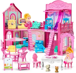 acting halve and Furniture Accessories$ Pretend Play Christmas Birthday Gifts for 3 4 5 6 7 8 Years Old and Older Girls Lucky Doug Toys for Girls Toddlers Kids$ DIY Girl Toys with Pets 